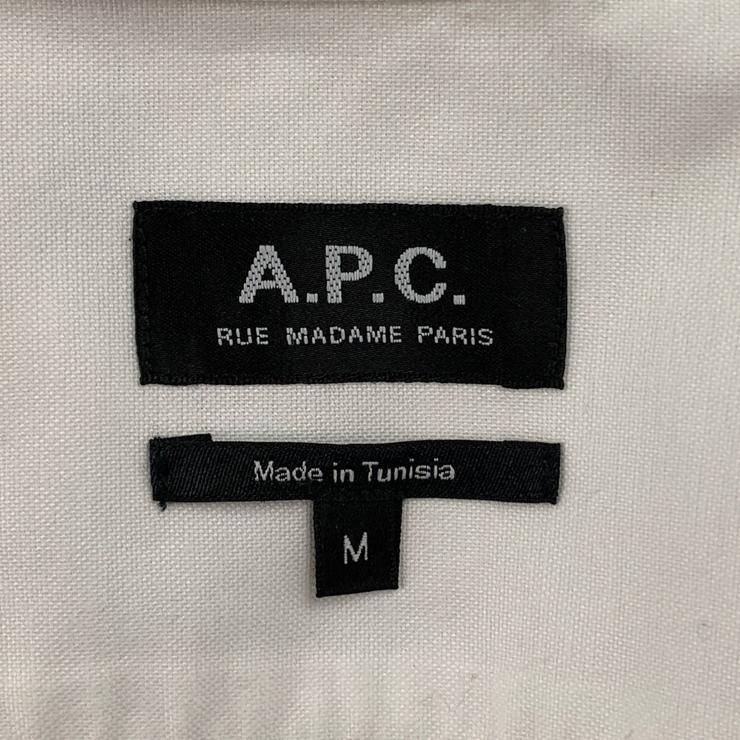A.P.C. Size M White Cotton Button Down Long Sleeve Shirt