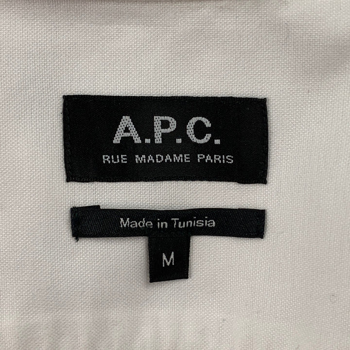APC Chemise à manches longues boutonnée en coton blanc taille M