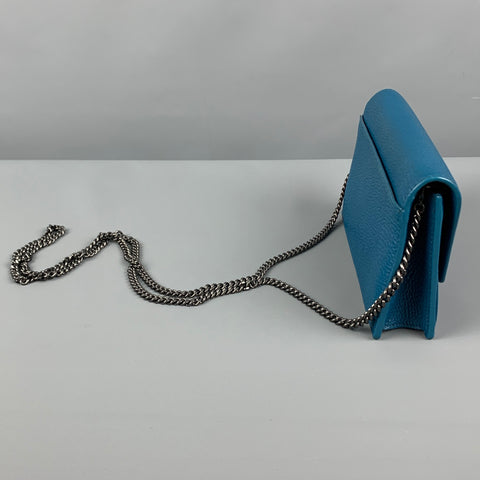 AKRIS Teal Anouk Lizard Embossed Wallet