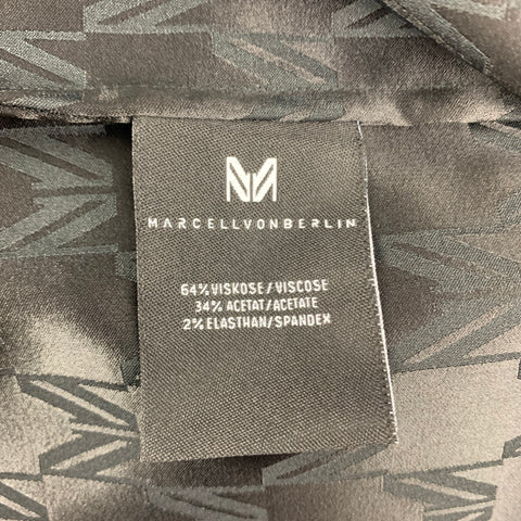 MARCELL VON BERLIN Size M Black Pattern Viscose Blend Long Sleeve Shirt