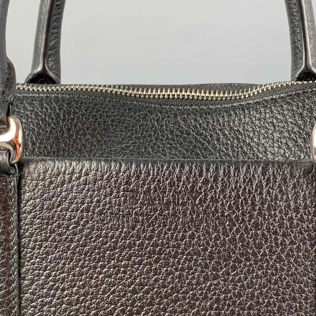 BALLY Black Pebble Grain Leather Shoulder Bag