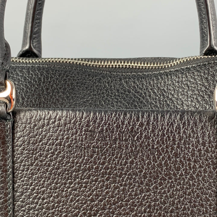 BALLY Black Pebble Grain Leather Shoulder Bag