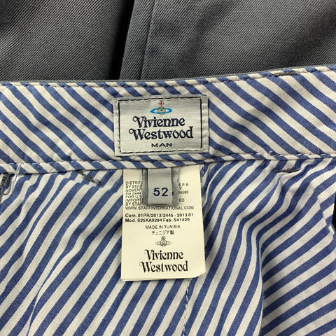 VIVIENNE WESTWOOD MAN Size 36 Grey Cotton Zip Fly Drop Crotch Dress Pants