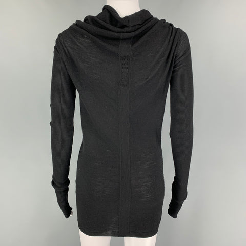 RICK OWENS Size M Black Long Sleeve Casual Cowl Neck Top