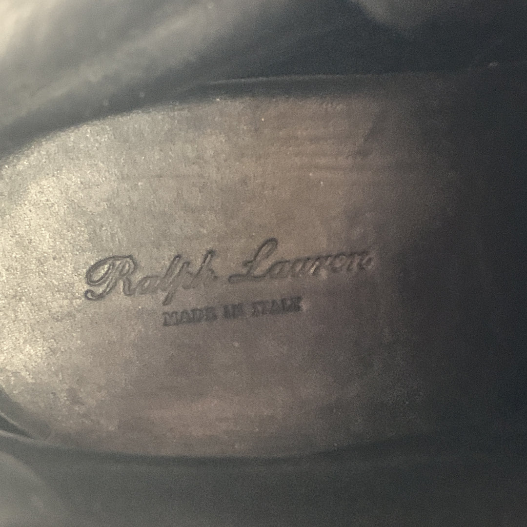 RALPH LAUREN Purple Label Size 11 Black Leather Lace Up Work Boots