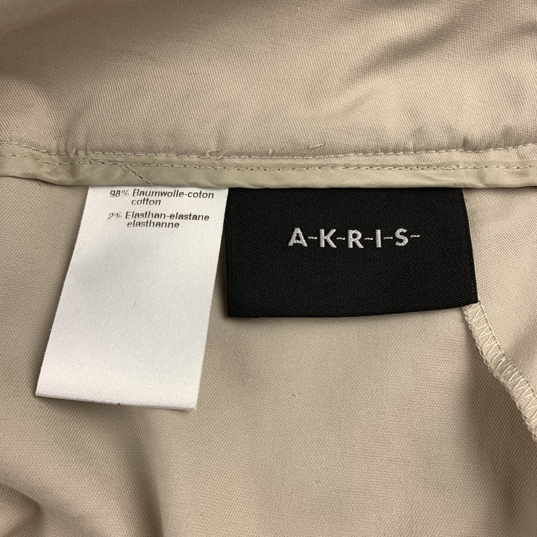 AKRIS Pantalones casuales de pierna recta de algodón caqui talla 4