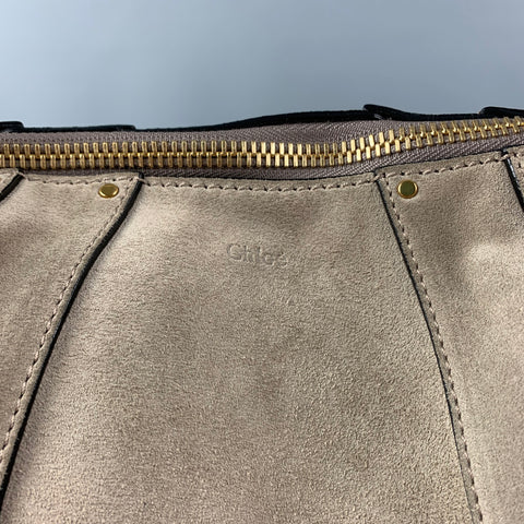 CHLOE Taupe Suede Cross Body Hayley Handbag