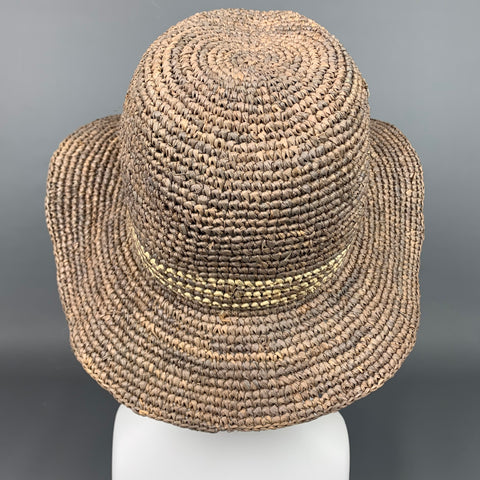 HATATTACK Taupe Woven Raffia Fedora Hat