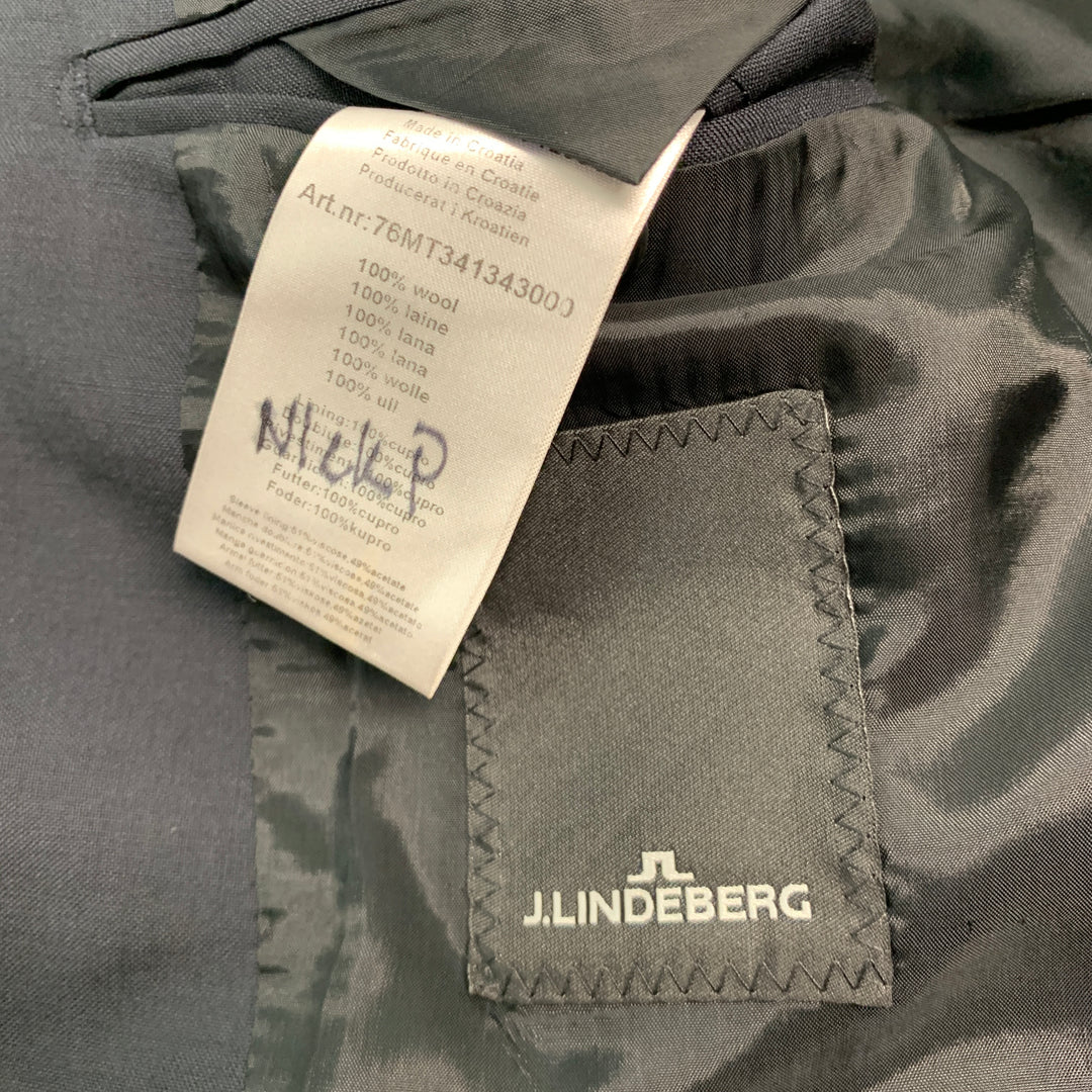 J. LINDEBERG Size 36 Black Wool Notch Lapel Sport Coat