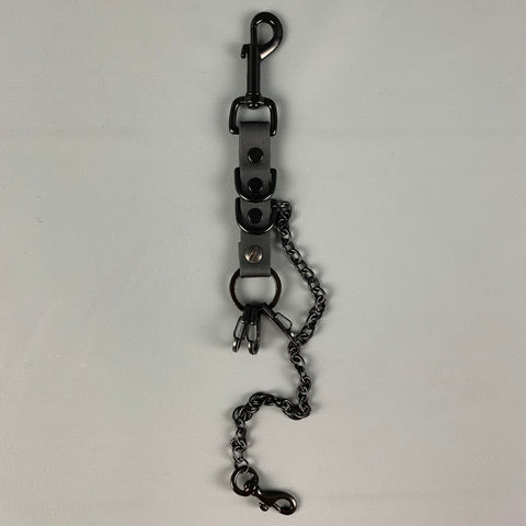 THE CELECT Black Faux Leather Metal Key Chain