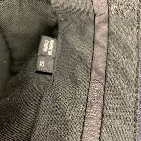 THEORY Size 32 Navy Wool Flat Front Dress Pants