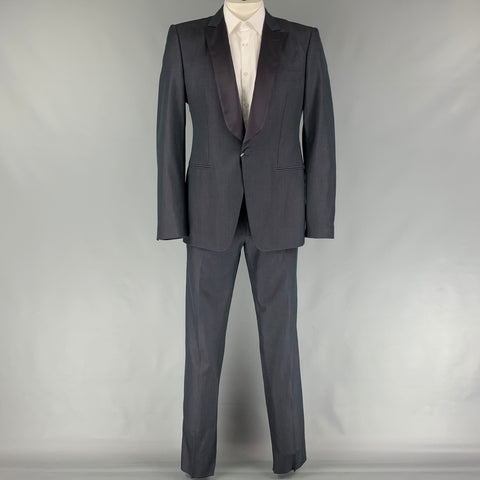 VIKTOR & ROLF Size 42 Charcoal Silk Wool Tuxedo Suit