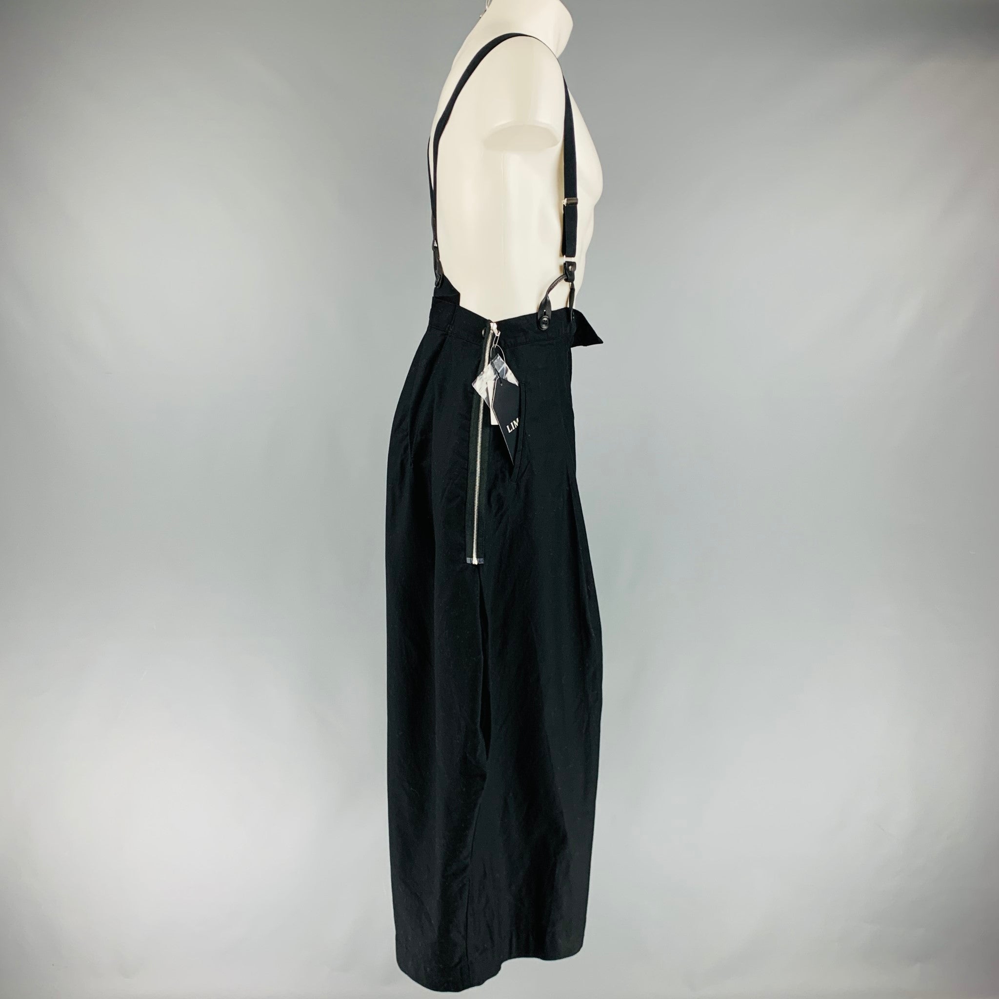 LIMI FEU Size M Black Cotton Suspenders Overalls – Sui
