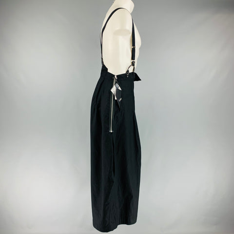 LIMI FEU Size M Black Cotton Suspenders Overalls