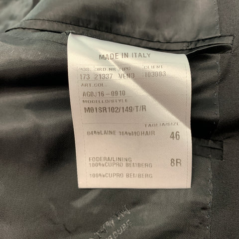 LANVIN Size 36 Black Wool Mohair Notch Lapel Sport Coat