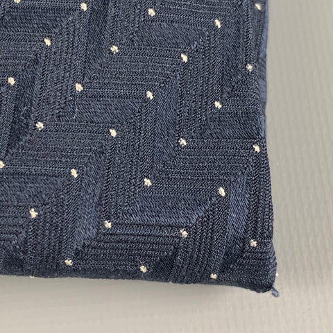 GIORGIO ARMANI Navy White Dots Silk Blend Jacquard Tie