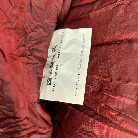 JUST CAVALLI Size M Burgundy Wrinkled Polyester Button Up Long Sleeve Shirt