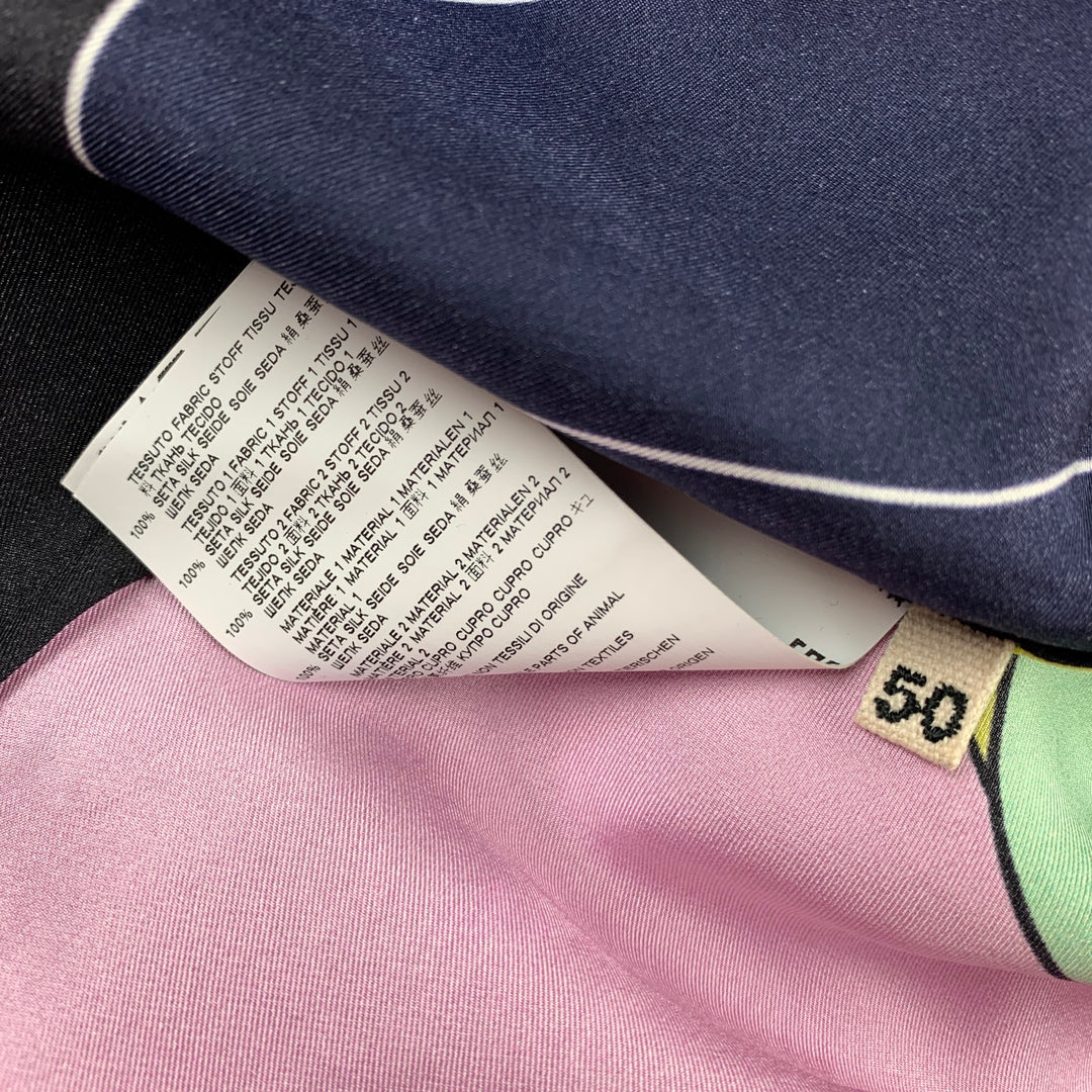 MARNI x BRUNO BOZZETTO Size M Multi-Color Print Silk Raw Edge Oversized Short Sleeve Shirt
