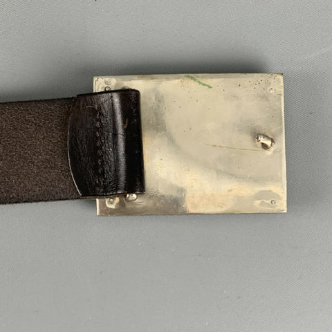 ETIQUETA NEGRA Size 36 Brown Solid Leather Belt