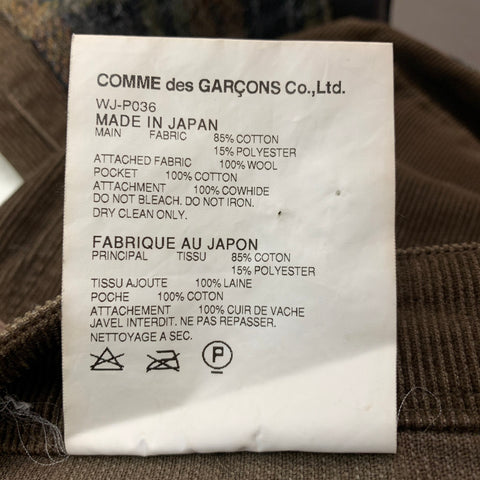 JUNYA WATANABE COMME DES GARCON MAN Size S Brown Olive Plaid Cotton Blend Button Fly Casual Pants
