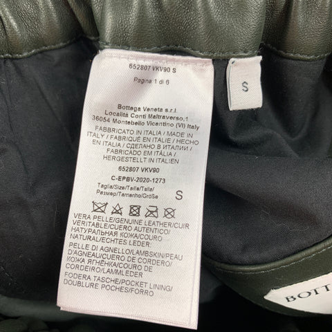 BOTTEGA VENETA Size S Green Leather Mini Skirt