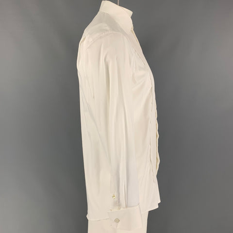 ETON Taille L Chemise de smoking plissée en coton mélangé blanc