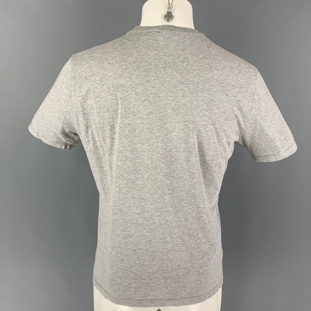 ALEXANDER MCQUEEN Size S Grey Navy Skull Cotton Crew-Neck T-shirt