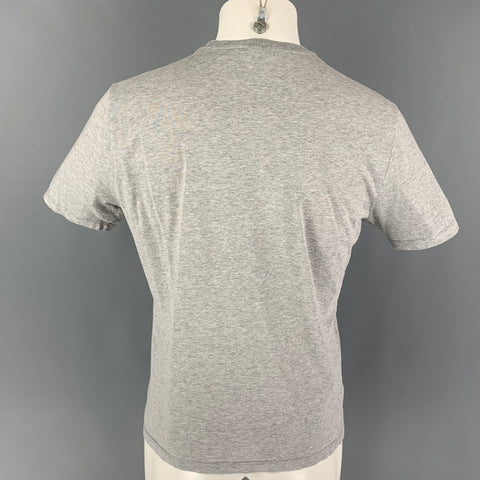 ALEXANDER MCQUEEN Size S Grey Navy Skull Cotton Crew-Neck T-shirt