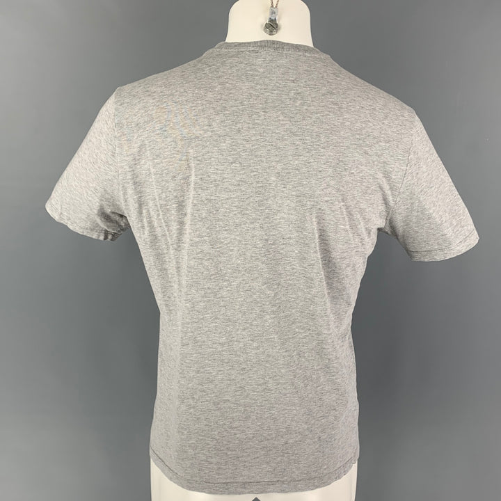 ALEXANDER MCQUEEN Size S Grey Navy Skull Cotton Crew-Neck T-shirt