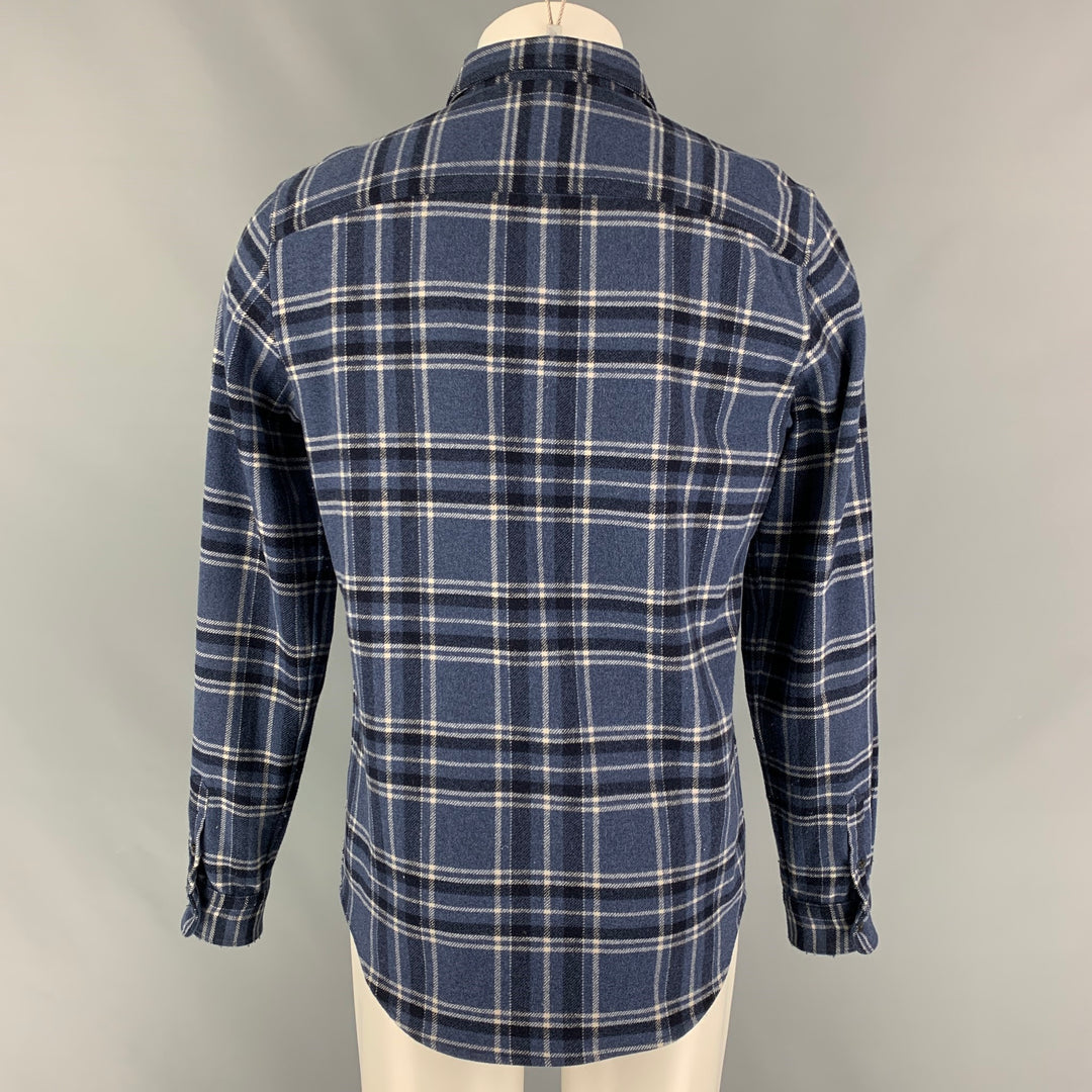 A.P.C. Size M Blue Black Plaid Wool Nylon Long Sleeve Shirt