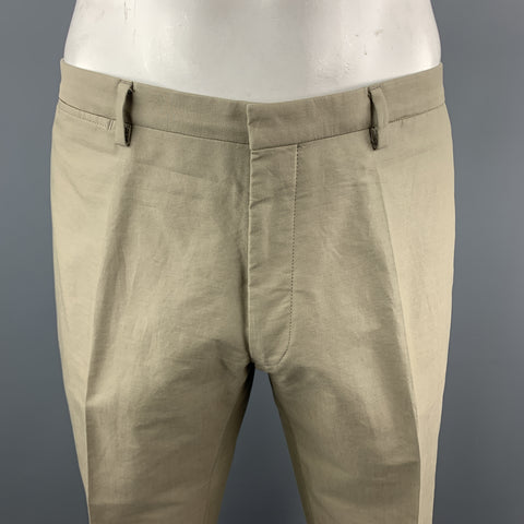 DRIES VAN NOTEN 46 Regular Khaki Cotton Suit
