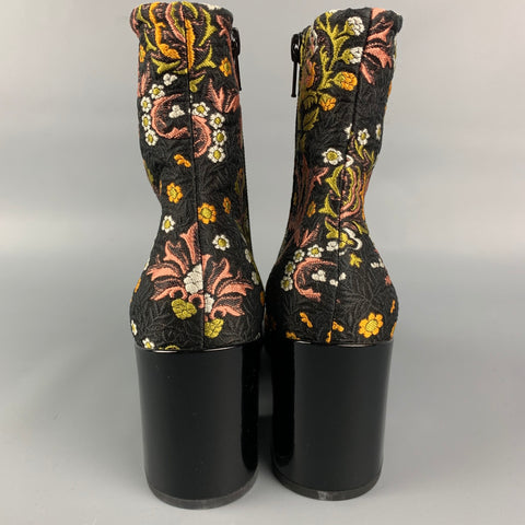 DRIES VAN NOTEN Size 6 Multi-Color Jacquard Ankle Boots