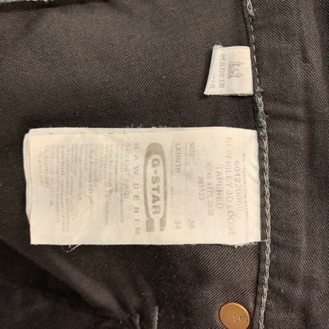 G-STAR Size 38 Black Slate Cotton Button Fly Jeans