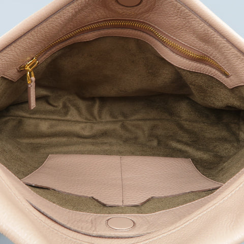 TOM FORD Nude Textured Leather Gold Padlock ALIX Clutch Handbag