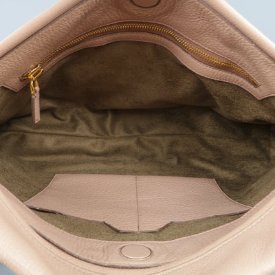 TOM FORD Nude Textured Leather Gold Padlock ALIX Clutch Handbag