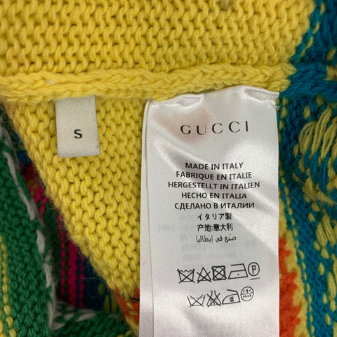 GUCCI Size S Multi-Color Knitted Wool V-Neck Donald Duck Sweater Vest