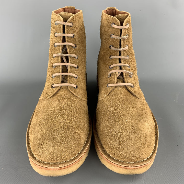 RAG & BONE Size 10 Tan Textured Military Lace Up Boots