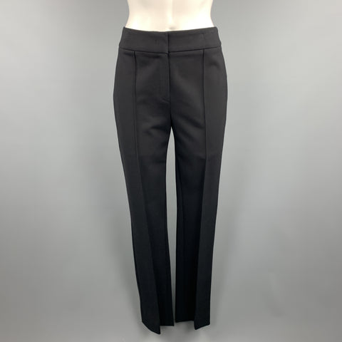 ESCADA Taille 4 Pantalon habillé noir coupe slim avec couture plate sur le devant