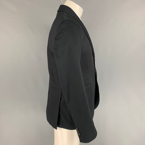 MCQ by ALEXANDER MCQUEEN Size 40 Black Charcoal Wool / Polyester Sport Coat