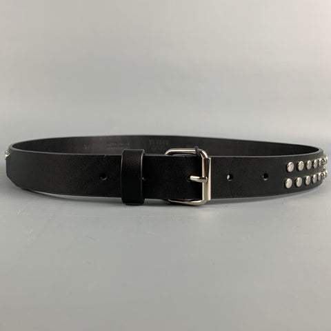 VERSUS by GIANNI VERSACE 2016 Black Studded Leather Belt