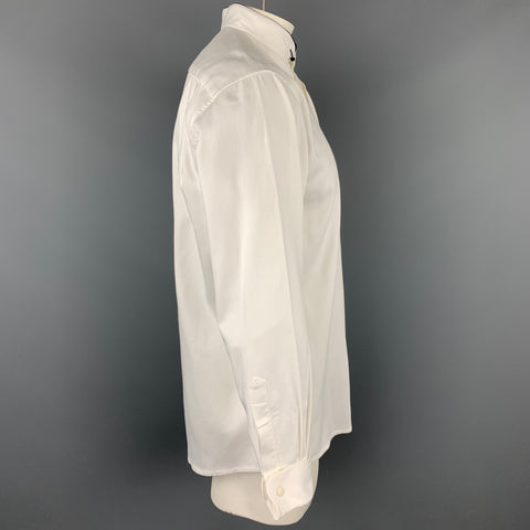 ETON Taille L Chemise à manches longues en coton blanc Col Nehru Poignets français