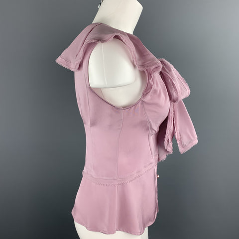 ZAC POSEN Taille 8 Blouse sans manches à col noué en soie lavande