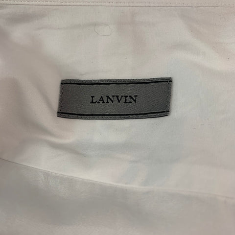 LANVIN Size M White Cotton Button Up Long Sleeve Shirt