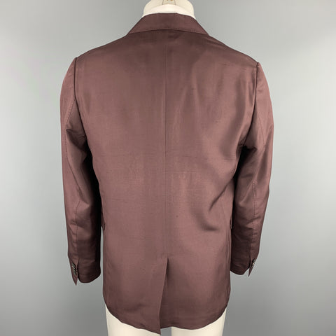 VALENTINO Taille 38 Manteau de sport à revers cranté en soie bordeaux