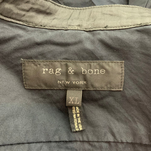 RAG & BONE Size XL Black Cotton Nehru Collar Long Sleeve Shirt