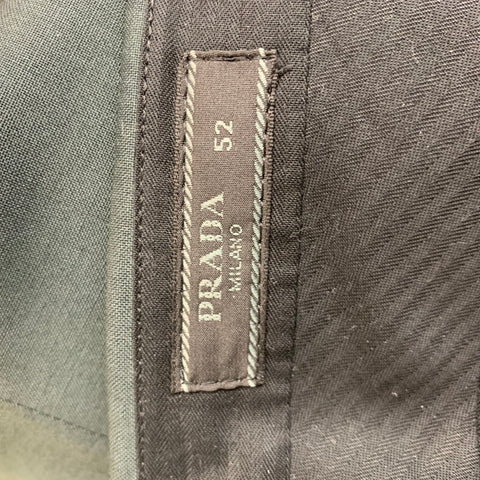 PRADA Size 36 Green Solid Wool  Mohair Button Fly Dress Pants