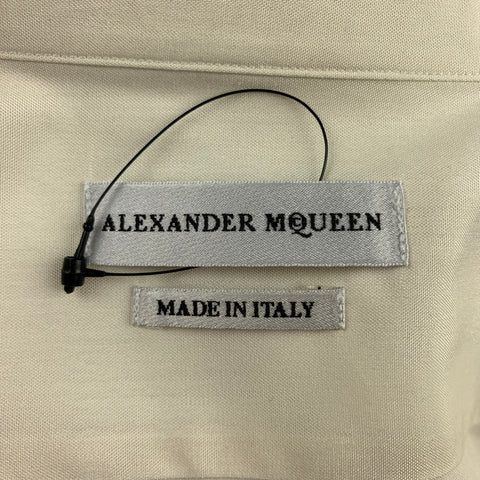ALEXANDER MCQUEEN Size XL Ivory Silk French Cuff Long Sleeve Shirt