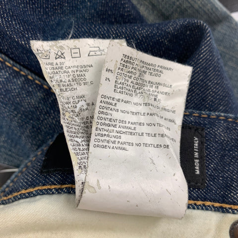 DSQUARED2 Size 30 Indigo Paint Splatter Cotton Skinny Jeans