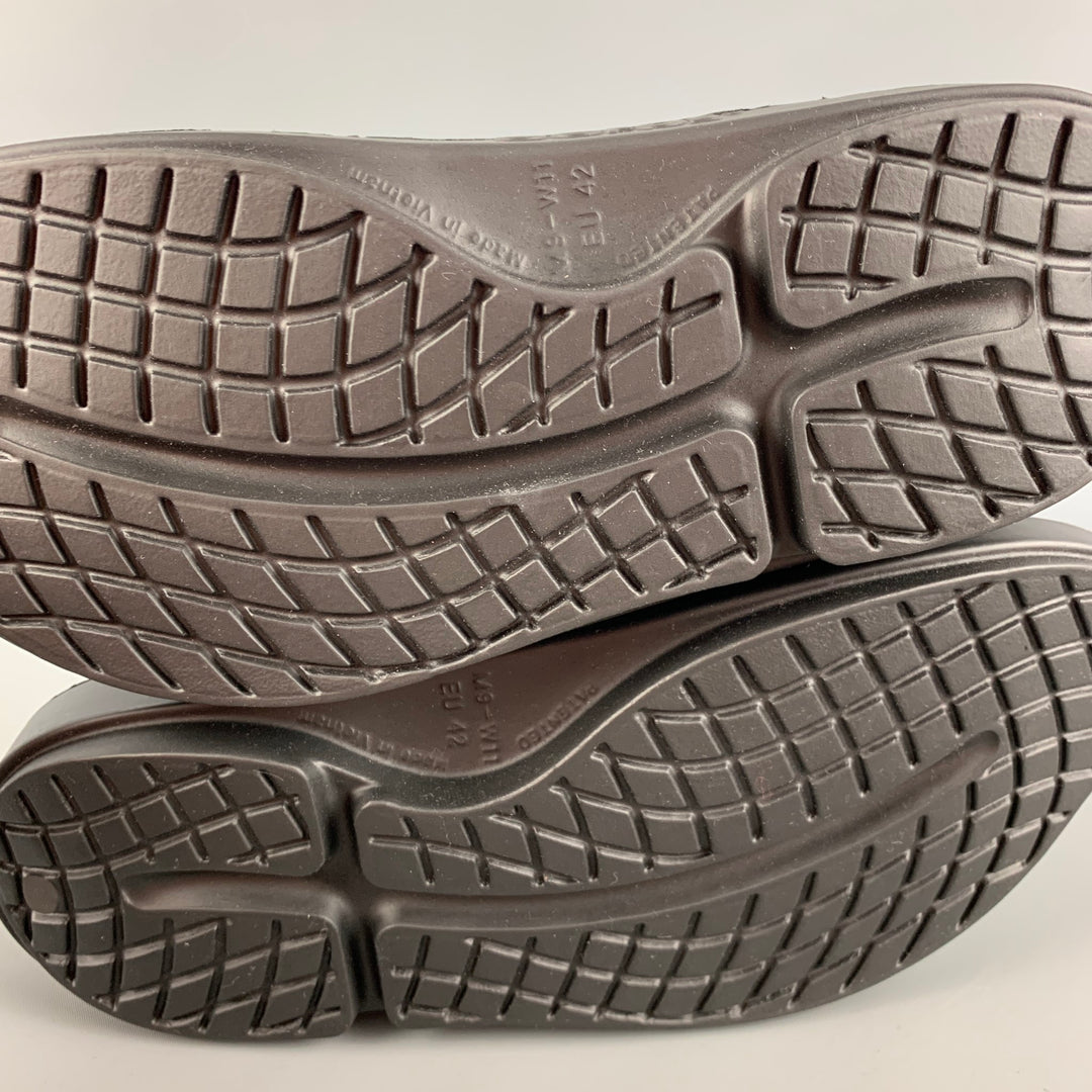 OOFOS for TAKAHIROMOIYASHITA Size 9 Black White Graphic Acetate Slip On Sandals