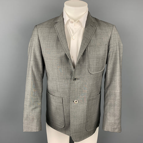 BLACK FLEECE Size 38 Grey Heather Wool Notch Lapel Sport Coat